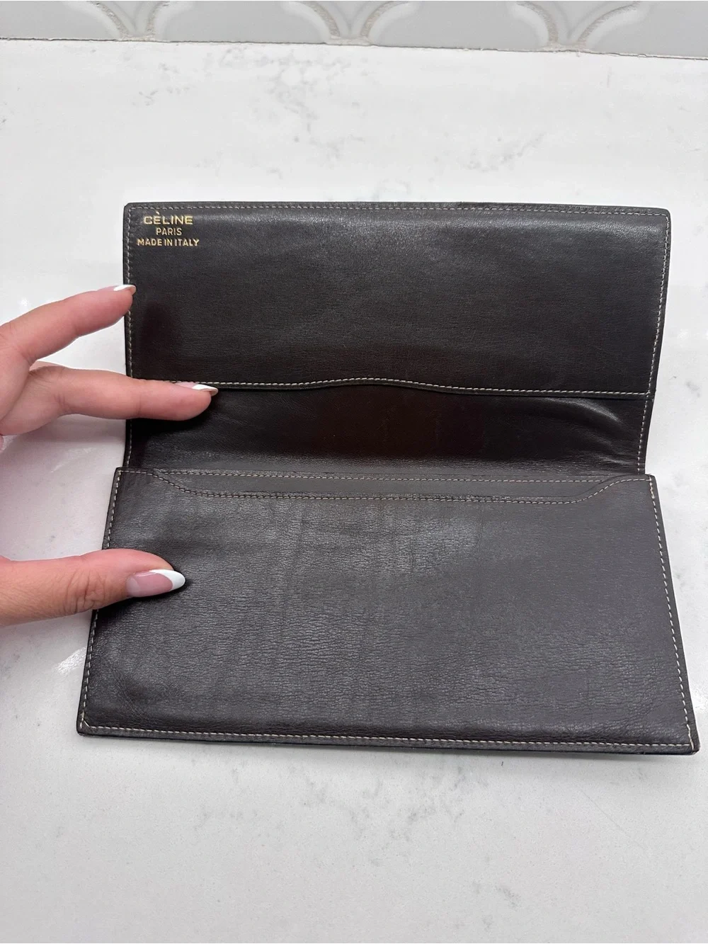 Vintage CELINE long wallet in canvas